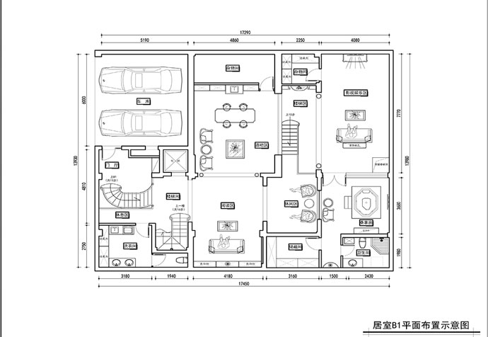 浦東新區(qū)中金海棠灣480㎡別墅新古典風格裝修